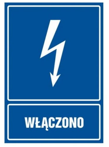 Znak na płycie PVC WŁĄCZONO 210mmx148mm HUBIX K991.0701 PROSPERSKLEP