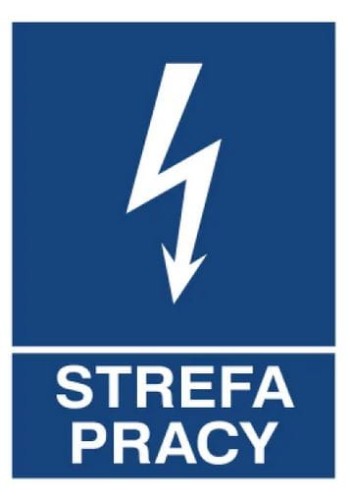 Znak na płycie PVC STREFA PRACY 315mmx225mm HUBIX K991.0404 PROSPERSKLEP
