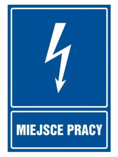 Znak na płycie PVC MIEJSCE PRACY 160mmx120mm HUBIX K991.0302 PROSPERSKLEP