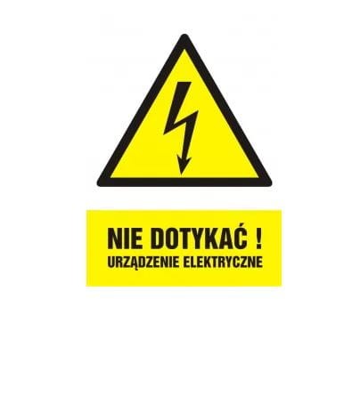 Znak na płycie PVC NIE DOTYKAĆ URZĄDZENIE ELEKTRYCZNE 315mmx225mm HUBIX K991.0104 PROSPERSKLEP