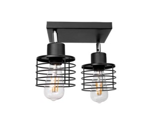 Oprawa ścienno-sufitowa E27 max. 2x60W czarna z kwadratową podstawą ORNO ADVITI ISLA 2P AD-LD-6387BE27M