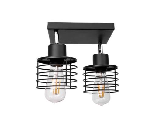 Oprawa ścienno-sufitowa E27 max. 2x60W czarna z kwadratową podstawą ORNO ADVITI ISLA 2P AD-LD-6387BE27M PROSPERSKLEP