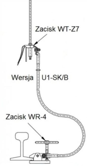 Uziemiacz specjalny kolejowy U1-SK/B-10-9/1-50-(SI) ELEKTROWYPOSAŻENIE 9kA 