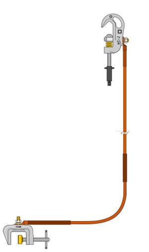 Uziemiacz przenośny jednozaciskowy do przewodów okrągłych 13kA ELEKTROWYPOSAŻENIE U1-O-WT-3-5-13/1-50-(WR-2z)