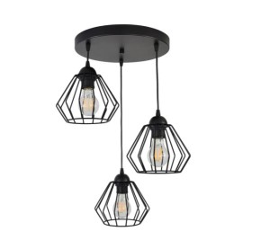 Lampa wisząca ORNO ADVITI Waya 3P AD-LD-6264BE27M E27 3x60W czarna