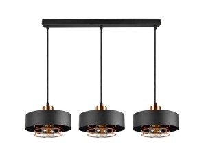 Lampa wisząca ORNO ADVITI Chiro 3P AD-LD-6267BE28M E27  3x60W czarna