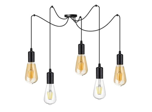 Lampa wisząca ORNO ADVITI Lino 5P AD-LD-6360BE27 E27 5x60W czarna PROSPERSKLEP