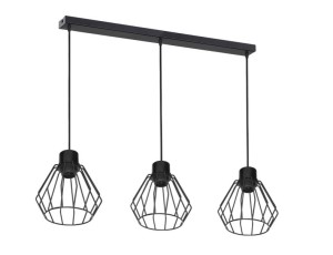 Lampa wisząca ORNO ADVITI Pino 3P AD-LD-6375BE27M E27 3x60W czarna listwa