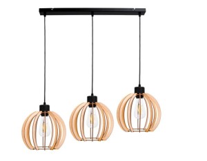 Lampa wisząca ORNO ADVITI Juala 3P AD-LD-6378BE27D E27 3x60W czarna drewno
