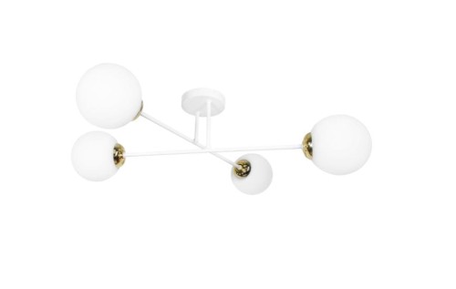 Lampa wisząca ORNO ADVITI Leia 4P AD-LD-6438W-CE27SM 4x60W biało-złota PROSPERSKLEP