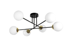 Lampa wisząca ORNO ADVITI Leia 6P AD-LD-6439B-CE27SM E27 6x60W czarno-złota