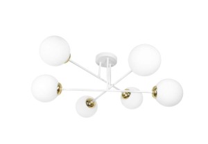 Lampa wisząca ORNO ADVITI Leia 6P AD-LD-6439W-CE27SM 6x60W biało-złota