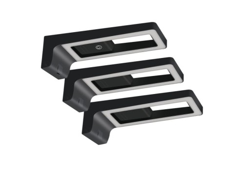 Zestaw 3 czarnych lamp podszafkowych 3x3W z włącznikiem dotykowym i USB ORNO ADVITI Artus LED AD-OM-6475L4/B PROSPERSKLEP