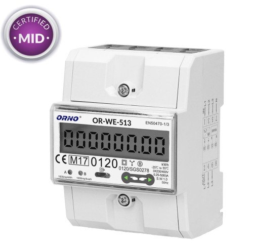 3-fazowy licznik energii elektrycznej 80A MID ORNO OR-WE-513 PROSPERSKLEP