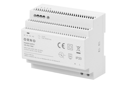 Zasilacz na szynę DIN 12V DC szerokość 6 modułów 135,6W ORNO OR-PSU-1666 PROSPERSKLEP