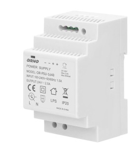 Zasilacz na szynę DIN 24V DC szerokość 3 moduły 60W ORNO OR-PSU-1648
