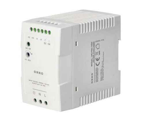 Zasilacz przemysłowy na szynę DIN 24V DC 4A 96W ORNO OR-PSU-1664 obudowa z tworzywa sztucznego PROSPERSKLEP