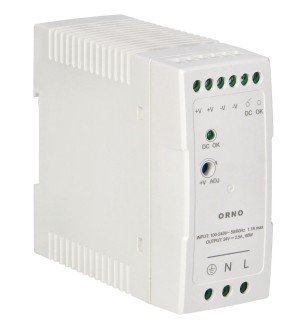 Zasilacz przemysłowy na szynę DIN 24V DC 2,5A 60W ORNO OR-PSU-1663 obudowa z tworzywa sztucznego