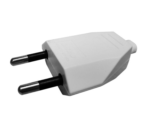 Wtyczka płaska bez uziemienia wykonana z poliwęglanu biała ORNO OR-AE-13241/W/50 zestaw 50 sztuk PROSPERSKLEP