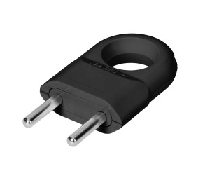 Wtyczka euro płaska 2P z uchem bez uziemienia ORNO OR-AE-13260/B/50 czarna zestaw 48 sztuk