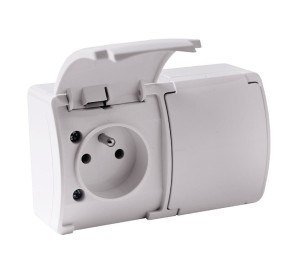 Gniazdo podwójne 2x2P+Z białe ORNO AQUATIC OR-OE-7106/W/10 zestaw 10 sztuk