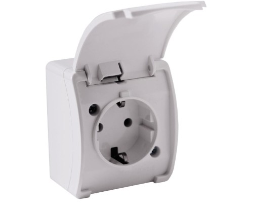 Gniazdo pojedyncze z uziemieniem typu F 2P+Z ORNO AQUATIC Schuko białe OR-OE-7105(GS)/W/10 zestaw 10 sztuk PROSPERSKLEP