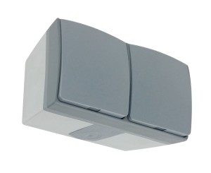 Gniazdo podwójne typu francuskiego 2x2P+Z szaro-grafitowe ORNO AQUATIC PRO OR-OE-7406/GR/5 zestaw 5 sztuk