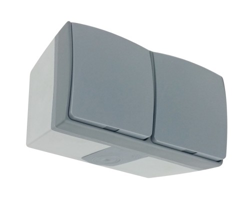 Gniazdo podwójne typu francuskiego 2x2P+Z szaro-grafitowe ORNO AQUATIC PRO OR-OE-7406/GR/5 zestaw 5 sztuk PROSPERSKLEP