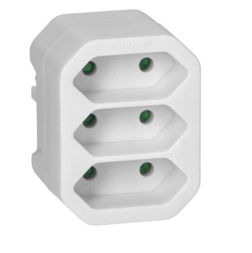 Rozgałęźnik 3x2P euro ORNO OR-AE-13278/W/20 opakowanie 20 sztuk PROSPERSKLEP