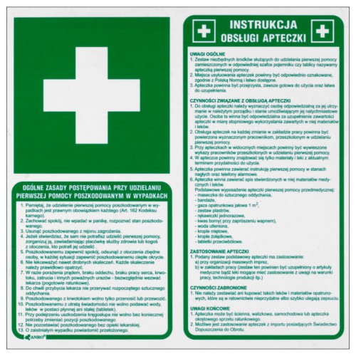 Instrukcja - Ogólne zasady postępowania przy udzielaniu pierwszej pomocy+znak Pierwsza Pomoc HUBIX K992.0101 PROSPERSKLEP