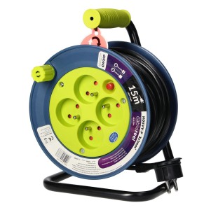 Przedłużacz bębnowy schuko 15m 4x2P+Z Turkusowy mini