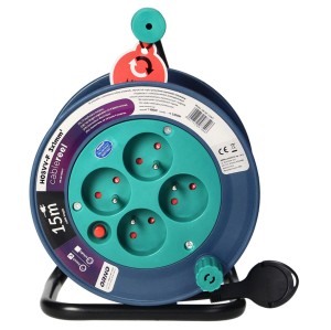 Przedłużacz bębnowy 15m 4x250V AC Turkusowy mini