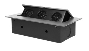 Gniazdo meblowe wpuszczane w blat 3x230V srebrne