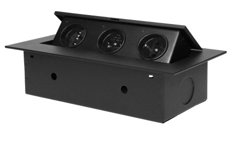 Gniazdo meblowe wpuszczane w blat 3x230V czarne