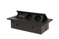 Gniazdo 2x2P+Z 3xUSB wpuszczane w blat czarne