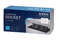 Gniazdo meblowe schuko wpuszczane w blat 3x230V srebrne Orno