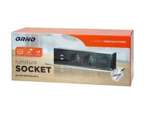 Gniazdo meblowe 3x2P+Z Schuko 2xUSB( A + C) HDMI inox