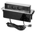 Gniazdo meblowe wysuwane z blatu 2x2P+Z 2xUSB HDMI INOX