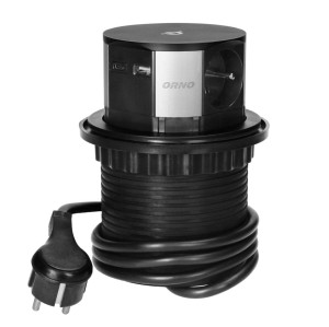 Gniazdo meblowe z ładowarką indukcyjną 3x2P+Z Qi 2xUSB