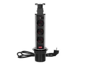 Gniazdo meblowe 3x2P+Z schuko wysuwane z blatu z blokadą