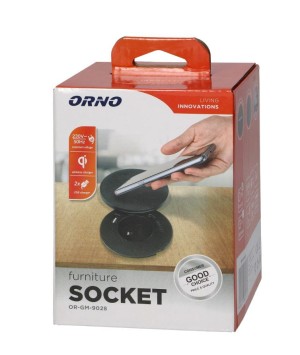 Gniazdo meblowe schuko z ładowarką indukcyjną 3x2P+Z Qi 2xUSB