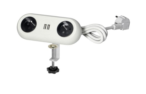 Gniazdo meblowe 2x2P+Z 250V AC 2xUSB z ładowarką biurkowe nablatowe