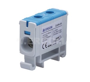 Złączka instalacyjna (20 sztuk) niebieska 1-torowa ERGOM ZJUN-35 do przewodów 35mm² 1000V ZJUN-35/BL