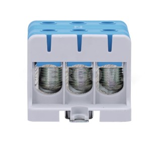 Złączka instalacyjna (3 sztuki) niebieska 3-torowa ERGOM ZJUN-3x95 do przewodów 95mm² 1000V ZJUN-3x95/BL