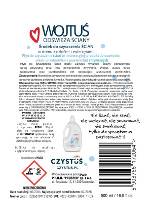 Płyn do czyszczenia ścian WOJTUŚ 500ml - Czystuś