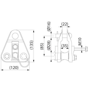 ENSTO SO 181 - Uchwyt przelotowo-narożny AFL (25-131)