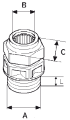 Dławnica M 16x1,5 IP66 LIGHT wymiary