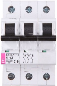 Wyłącznik ETIMAT10 3P 10kA charakterystyka B 13A (002125715) - ETI Polam
