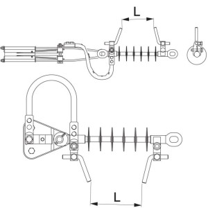 ENSTO SDI 27.1 - Układ ochrony przeciwłukowej do izolatorów odciągowych linii izolowanej PAS SDI 90.xx
