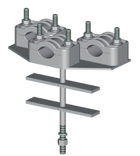 Uchwyt potrójny kompletny UKB BK3412 do mocowania kabli na słupy ŻN BEZPOL_Prospersklep